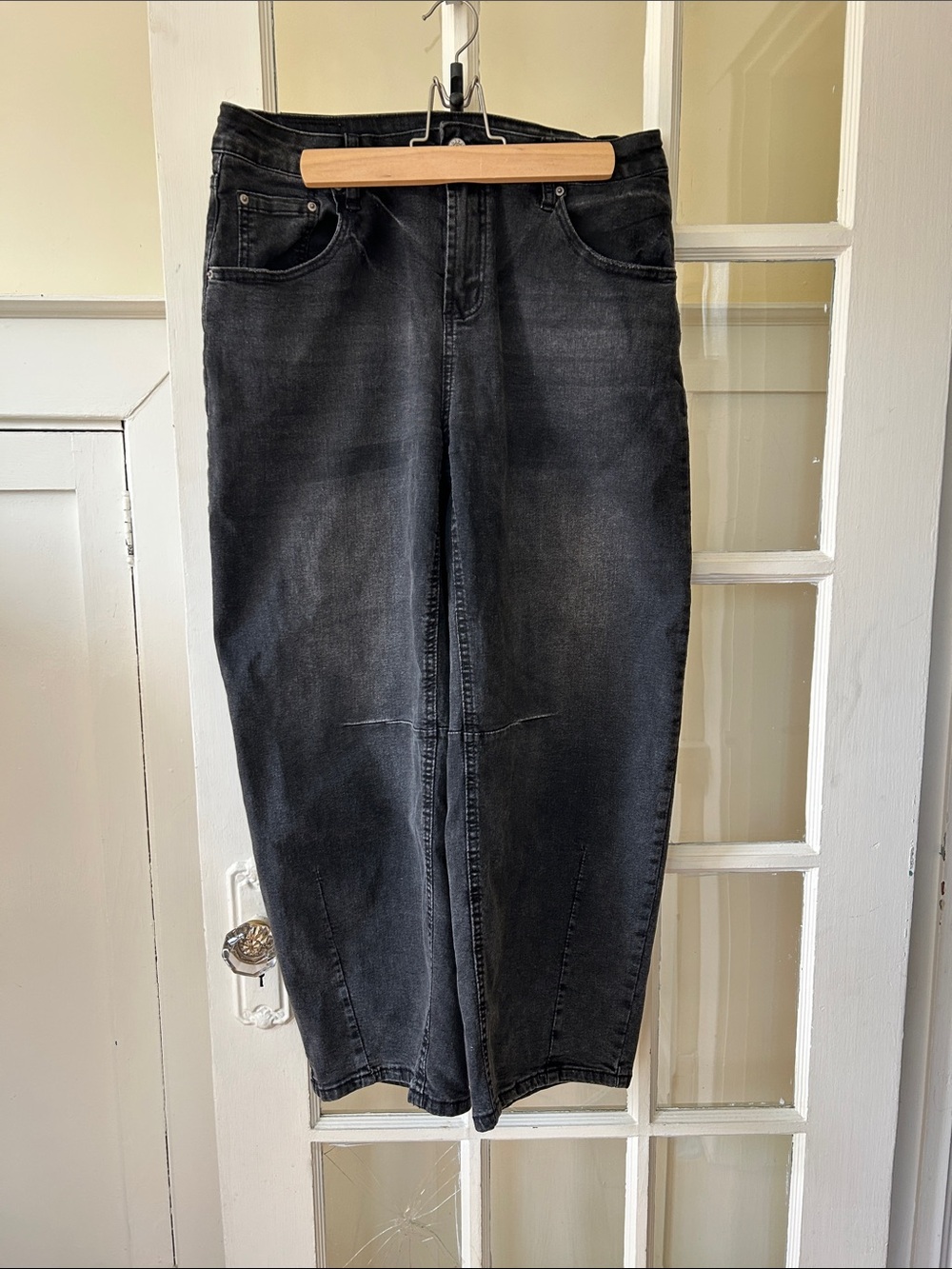 Women's Barrel Jeans Wide Leg Vintage Mid Rise Y2k Baggy Boyfriend Denim Pants - Picture 3 of 12